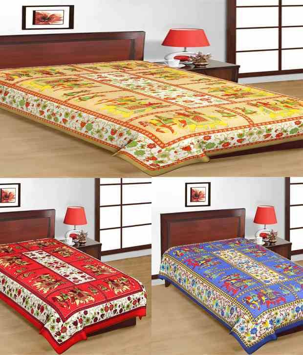 Uniqchoice Cotton 3 Single Bedsheets ( 225 cm x 150 cm ) Uniqchoice Cotton 3 Single Bedsheets ( 225 cm x 150 cm )