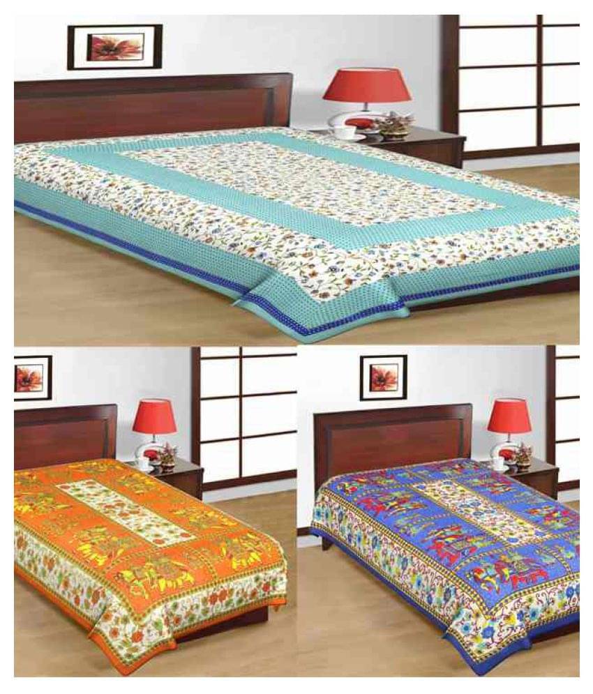     			Uniqchoice Cotton 3 Single Bedsheets ( 225 cm x 150 cm )