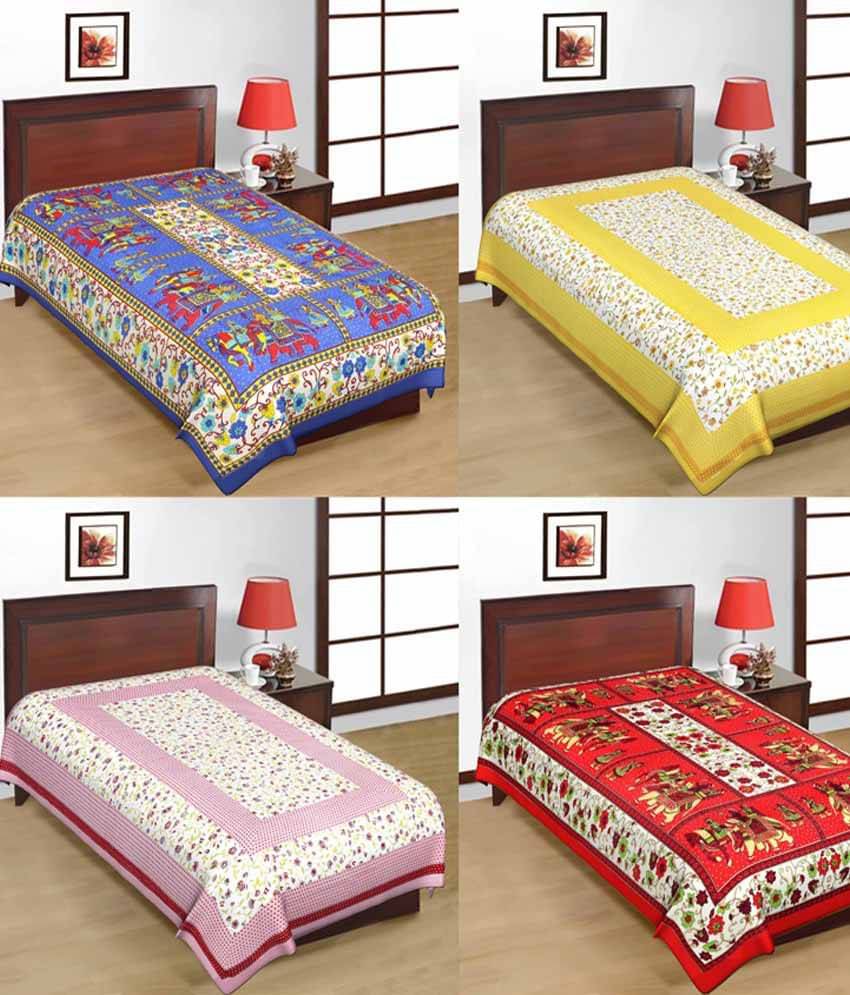 Uniqchoice Cotton 4 Single Bedsheets ( 225 cm x 150 cm ) Uniqchoice Cotton 4 Single Bedsheets ( 225 cm x 150 cm )