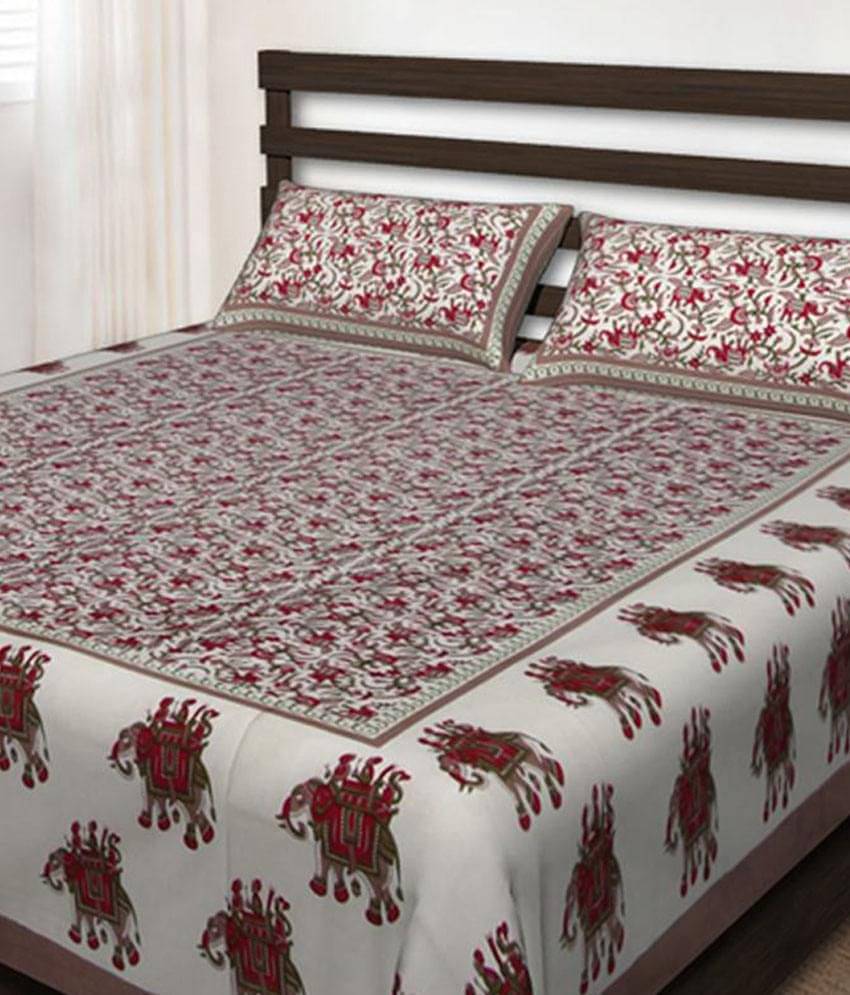 Uniqchoice Cotton Double Bedsheet with 2 Pillow Covers ( 240 cm x 215 cm ) Uniqchoice Cotton Double Bedsheet with 2 Pillow Covers ( 240 cm x 215 cm )