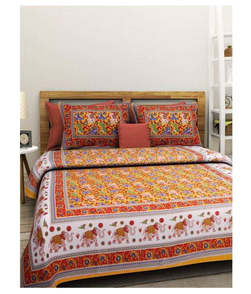 Uniqchoice Cotton Double Bedsheet with 2 Pillow Covers ( 240 cm x 215 cm ) Uniqchoice Cotton Double Bedsheet with 2 Pillow Covers ( 240 cm x 215 cm )