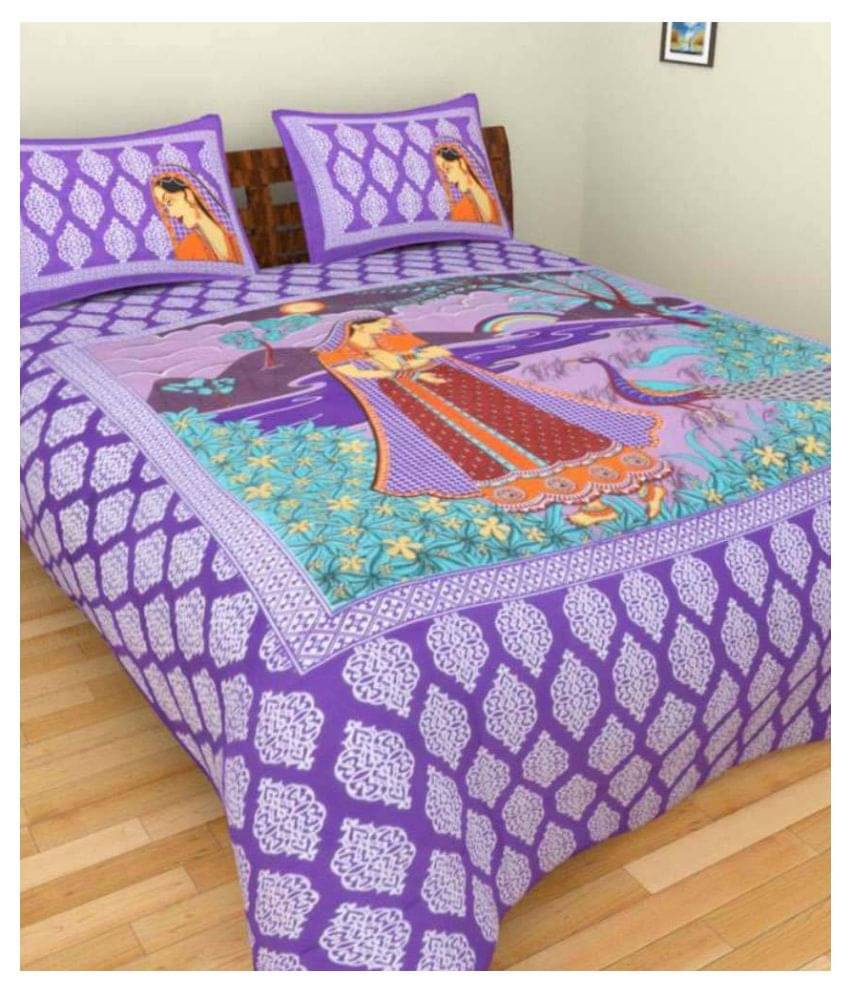     			Uniqchoice Cotton Double Bedsheet ( Purple )