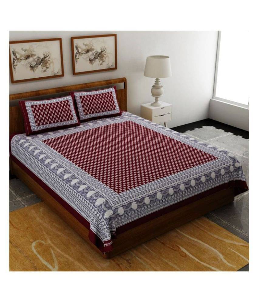    			Uniqchoice Cotton Double Bedsheet ( Maroon )