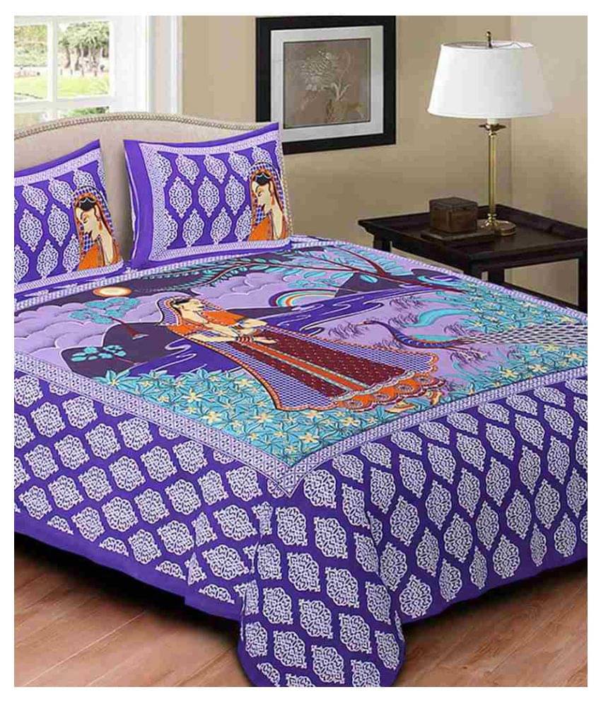     			Uniqchoice Cotton Double Bedsheet ( Purple )