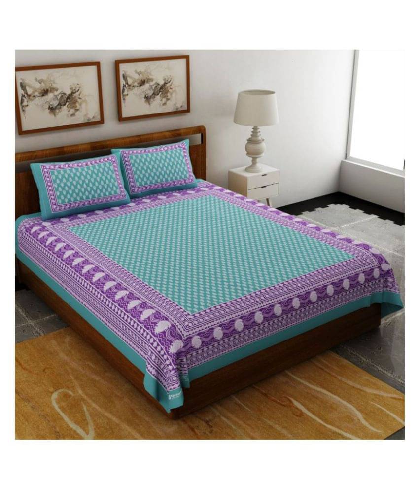     			Uniqchoice Cotton Double Bedsheet ( Turquoise )