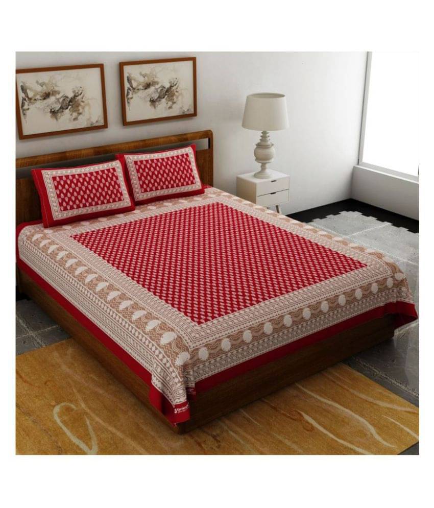     			Uniqchoice Cotton Double Bedsheet ( Red )