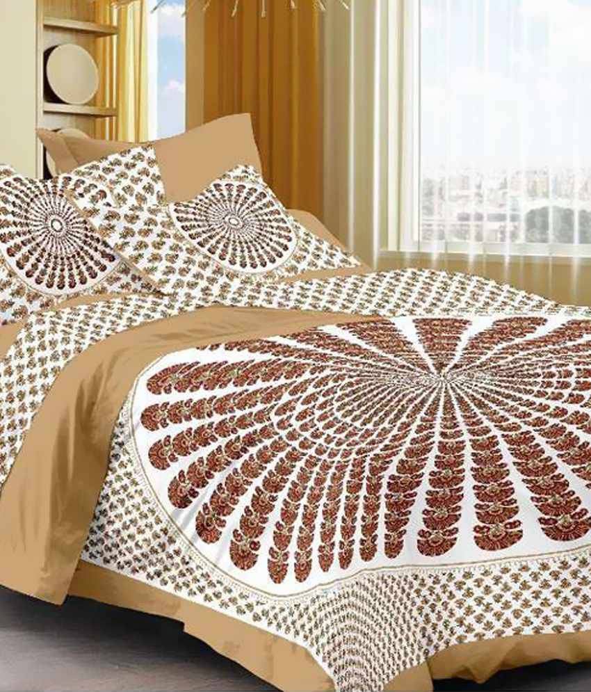     			Uniqchoice Cotton Double Bedsheet ( Beige )