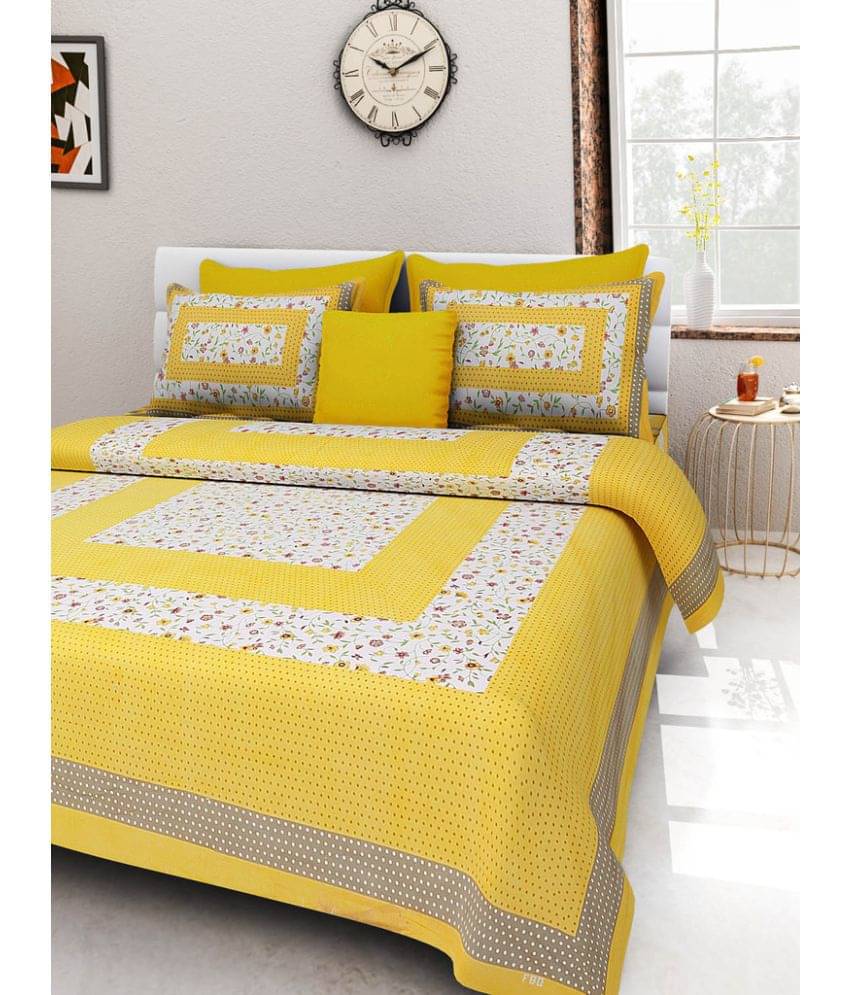     			Uniqchoice Cotton Double Bedsheet ( Yellow )