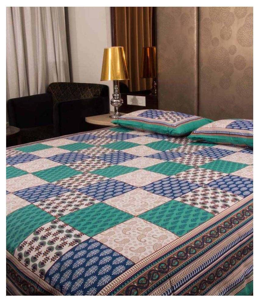     			Uniqchoice Cotton Double Bedsheet ( Turquoise )