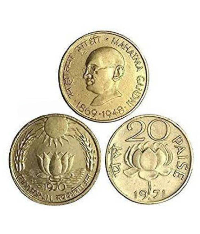 PE - 20 Paise - 3 Different Coins - 20 P Commemmorative - Used Condition - Sun & Lotus , Mahatma Gandhi , Lotus Coin - Good For Collections - Best For Gifting PE - 20 Paise - 3 Different Coins - 20 P Commemmorative - Used Condition - Sun & Lotus , Mahatma Gandhi , Lotus Coin - Good For Collections - Best For Gifting