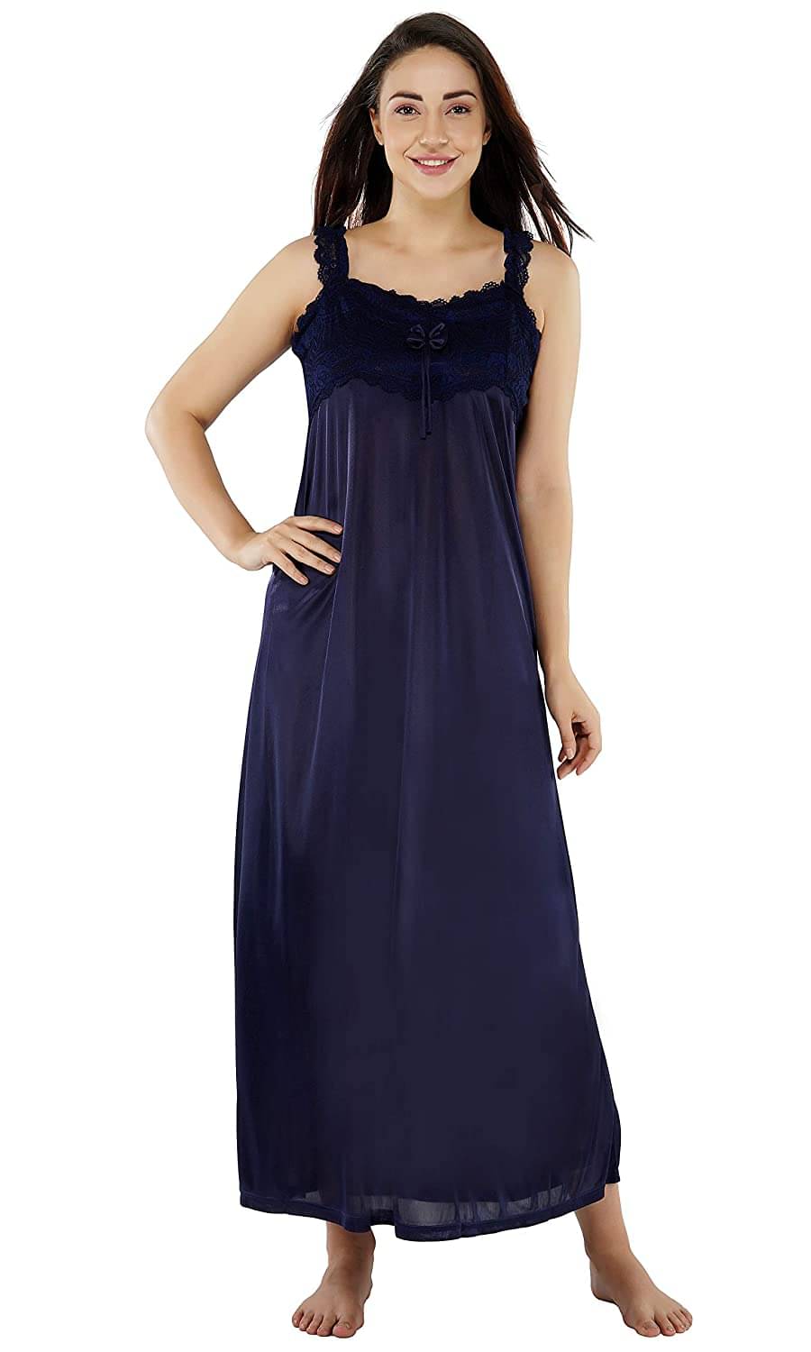     			R L F Satin Nighty & Night Gowns - Blue