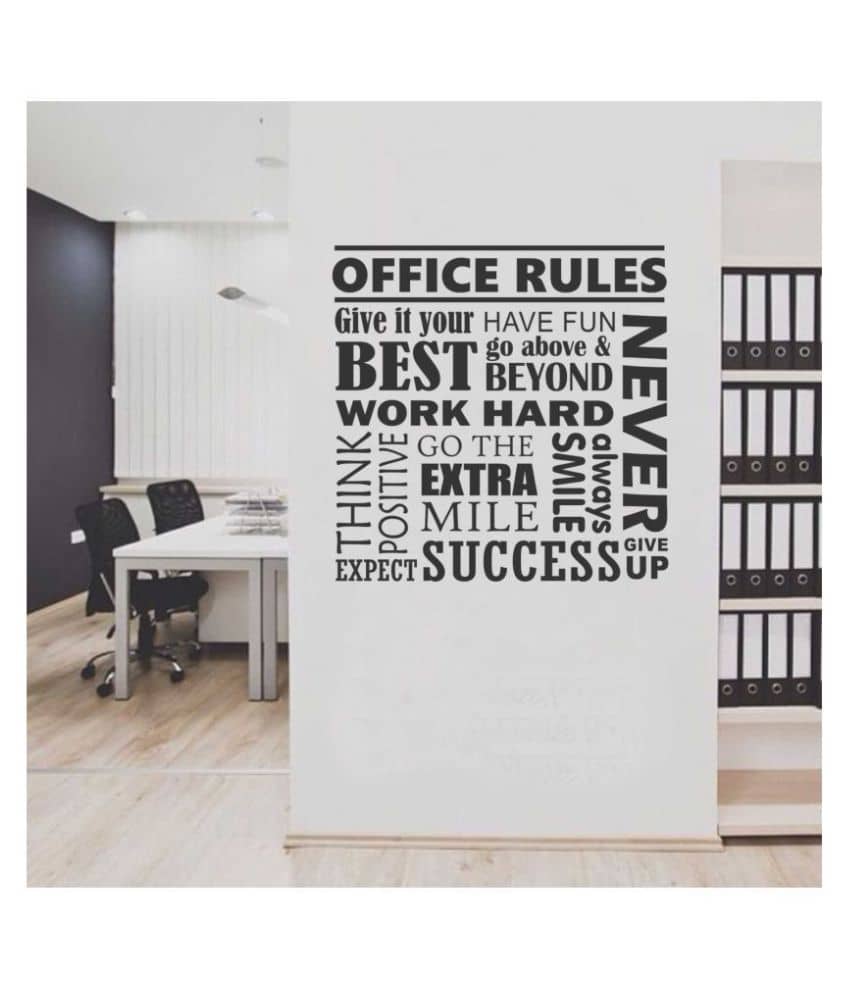Asmi Collection Office rules Motivational/Quotes Sticker ( 60 x 60 cms )
