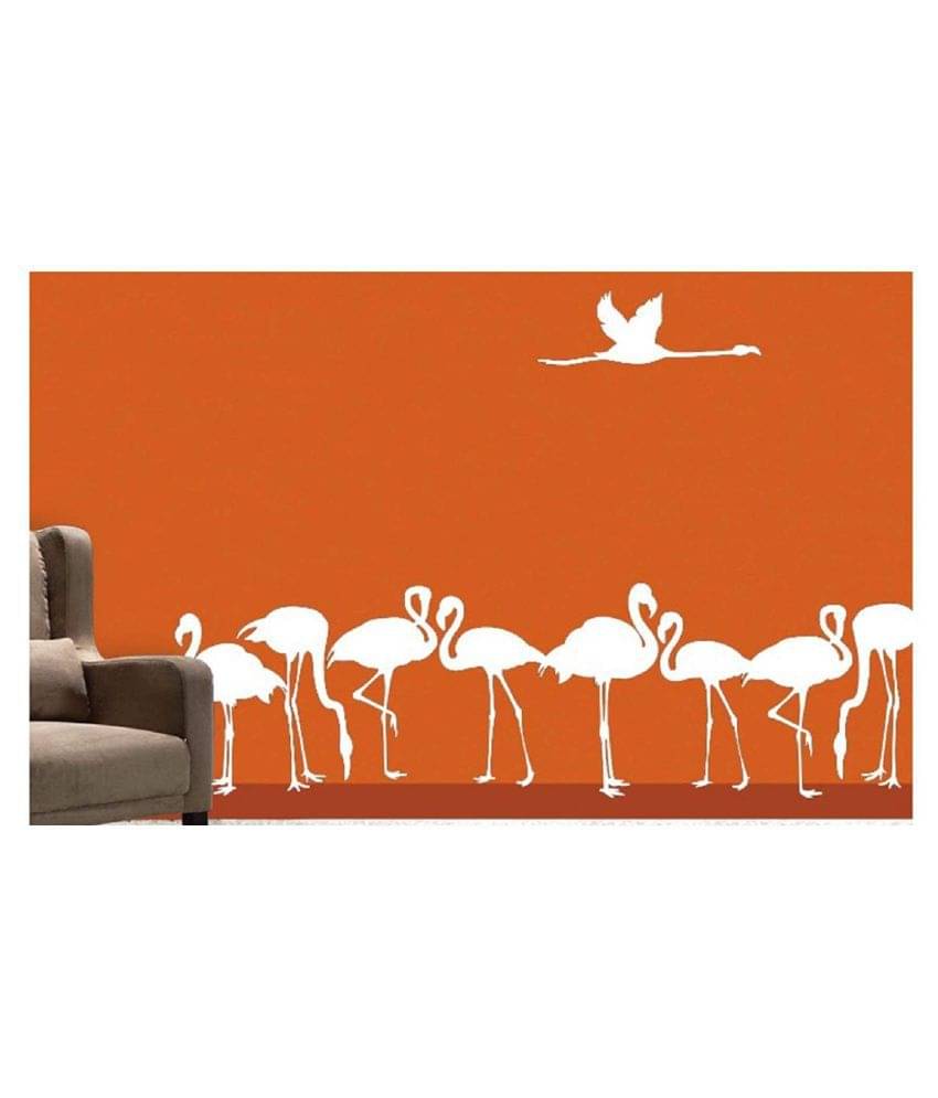     			Asmi Collection White Flamingo Swan Animals Sticker ( 100 x 120 cms )