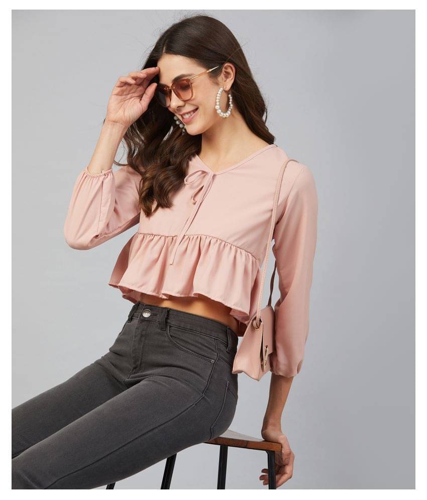 Chimpaaanzee Women's Polyester Empire Top ( Pink ) Chimpaaanzee Women's Polyester Empire Top ( Pink )