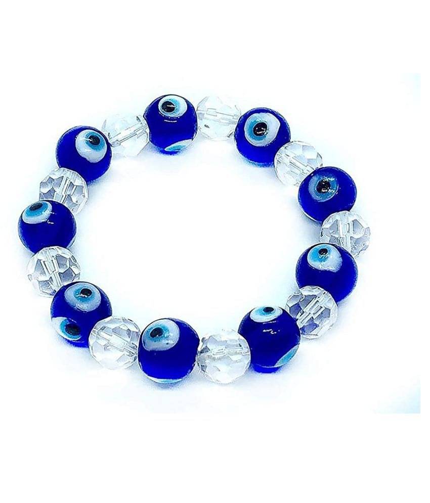    			Evil Eye Crystal Beaded Bracelet For Men Women And Children Reiki Healing For Protection Good Luck Prosperity Wealth Health Fashion Jewellery & Gifting
