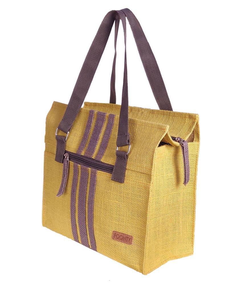 Foonty Yellow Lunch Bags - 1 Pc - Handbags | Buy online on ZillyBuy