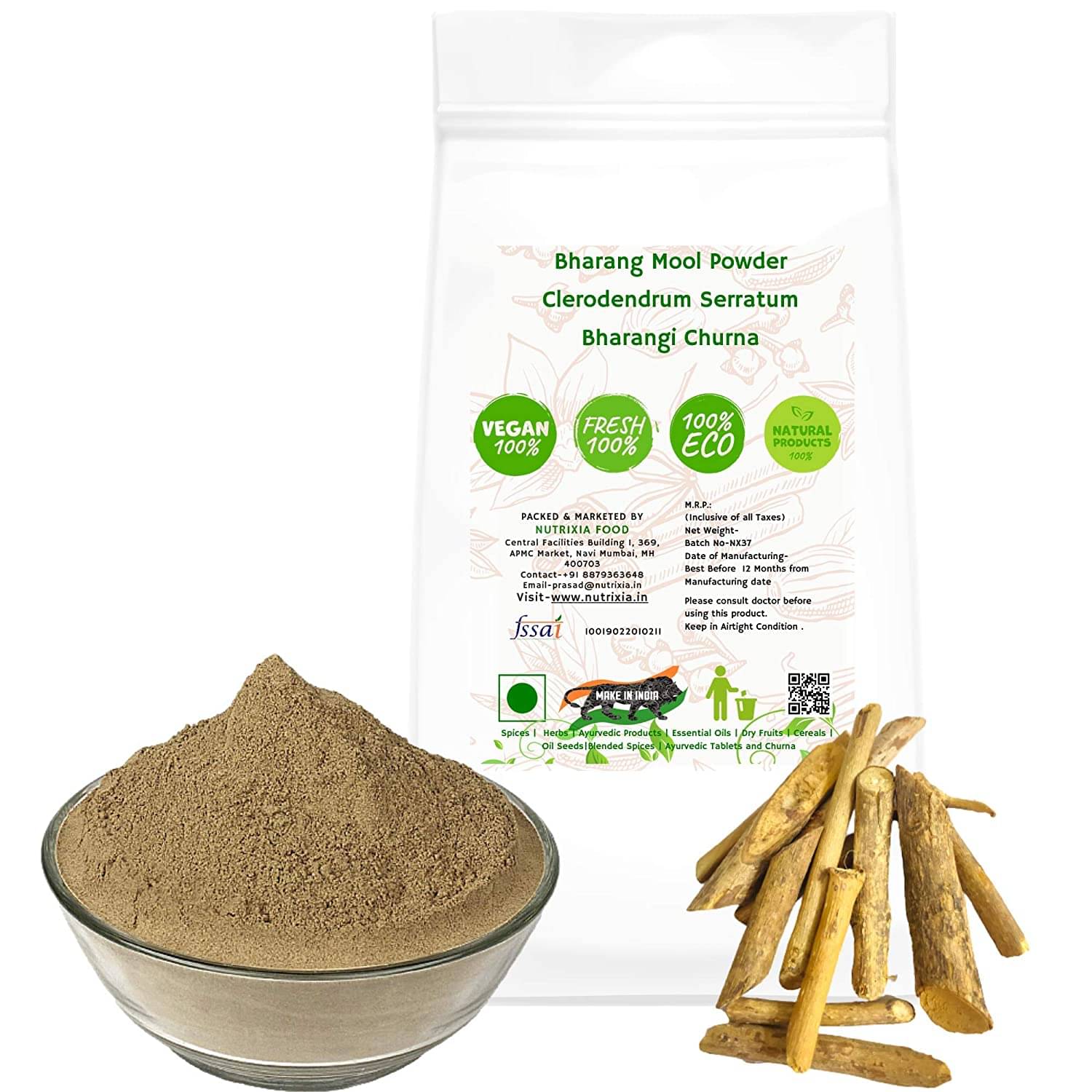 Nutrixia Food Bharang Mool Powder-Bharangi Churna Powder 50 Gm Pack of 1 Nutrixia Food Bharang Mool Powder-Bharangi Churna Powder 50 Gm Pack of 1