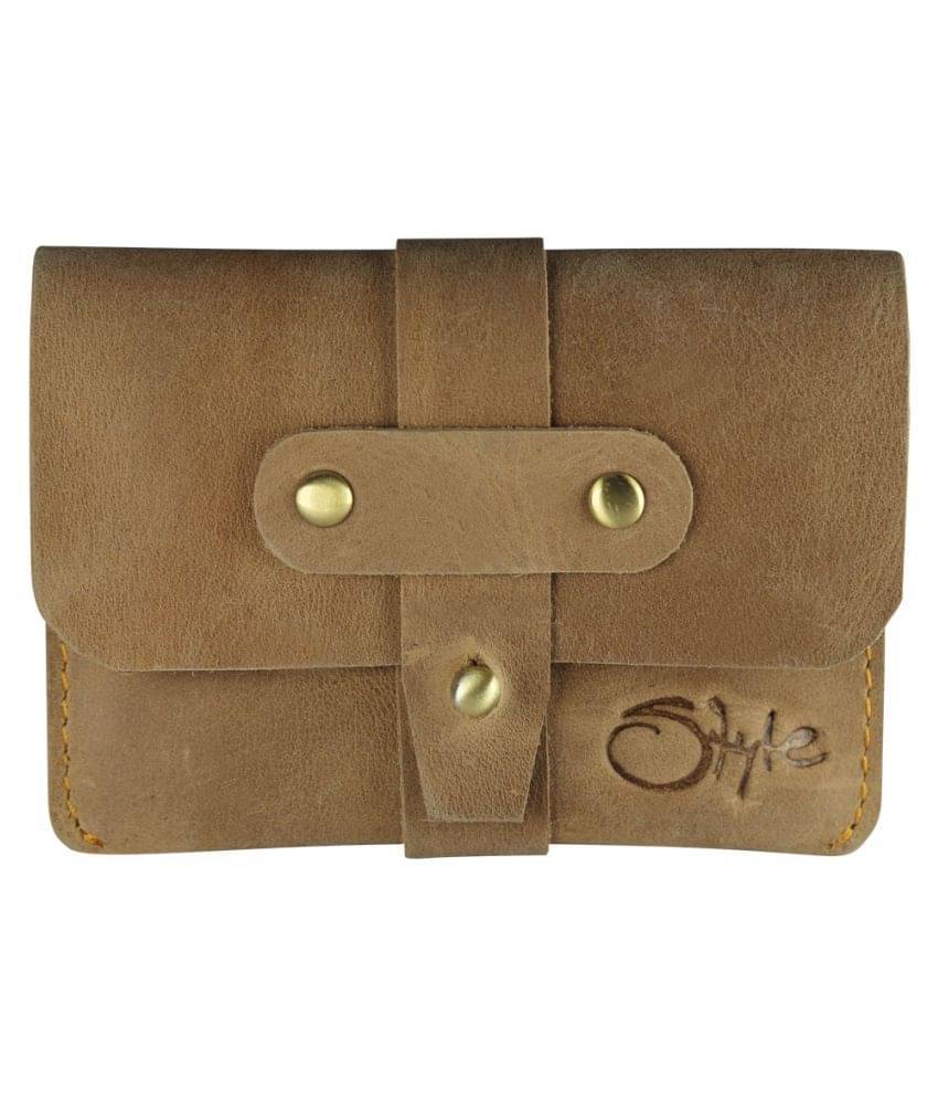     			Style 98 - Gold Leather Men's Short Wallet ( Pack of 1 )