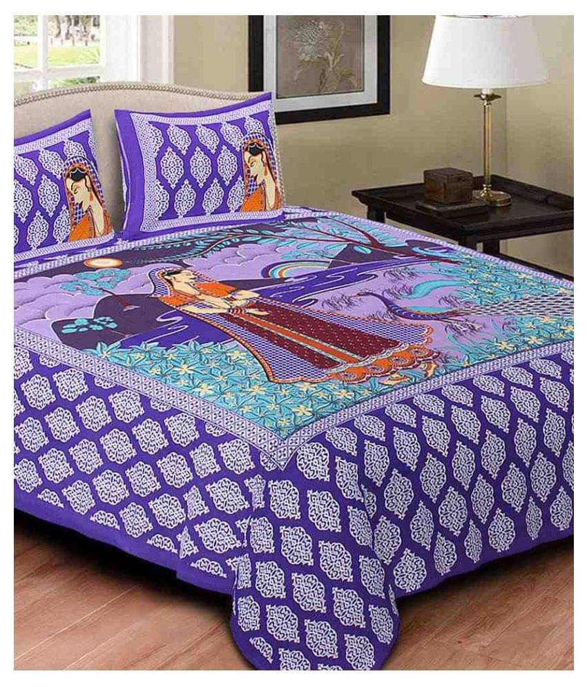     			Uniqchoice Cotton Double Bedsheet ( Purple )