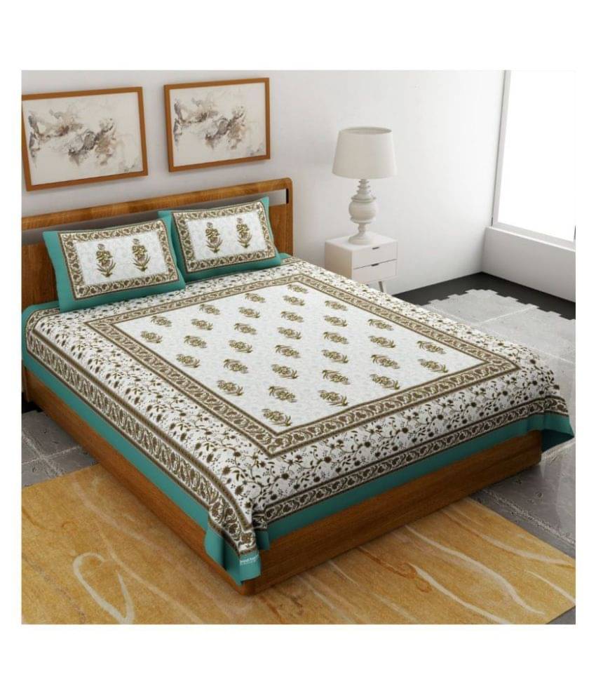     			Uniqchoice Cotton Double Bedsheet ( Turquoise )