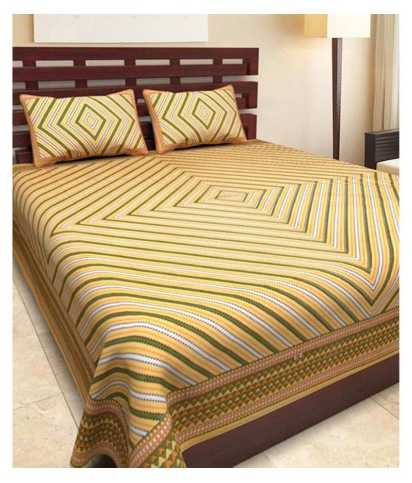     			Uniqchoice Cotton Double Bedsheet ( Yellow )
