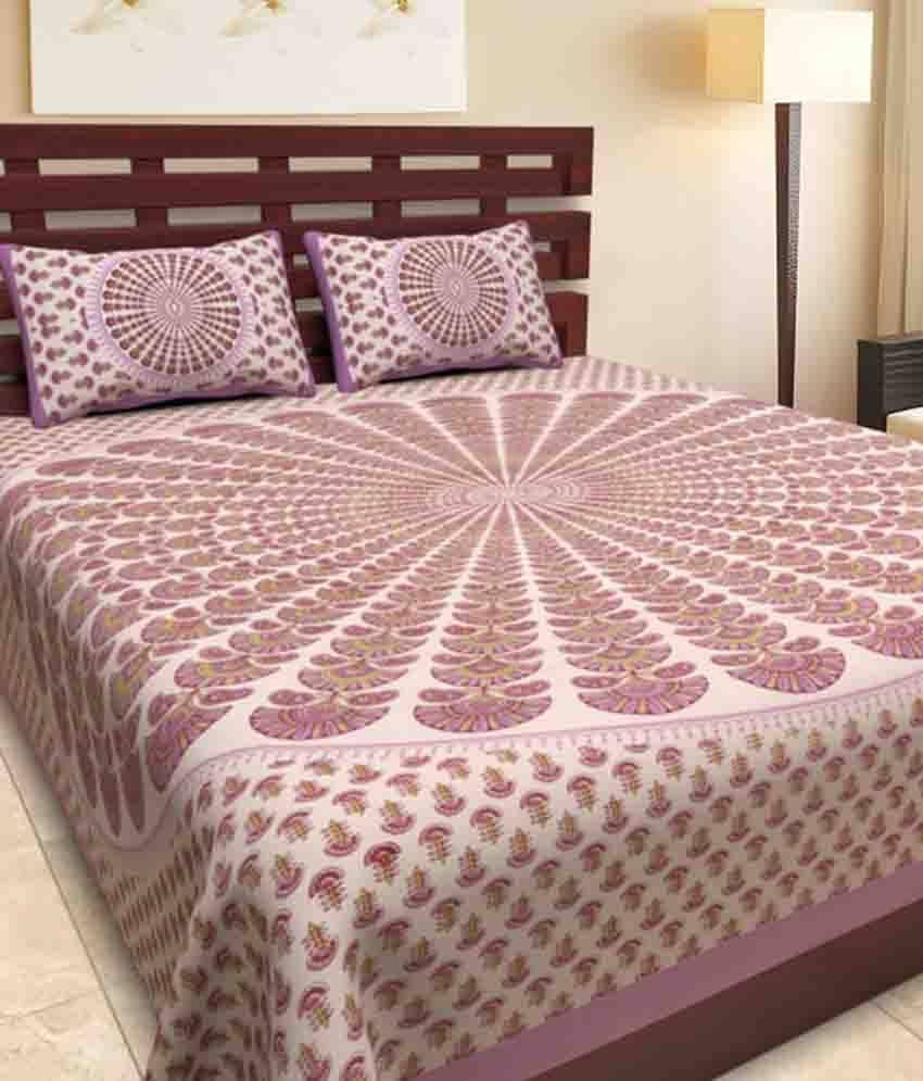     			Uniqchoice Cotton Double Bedsheet ( Pink )