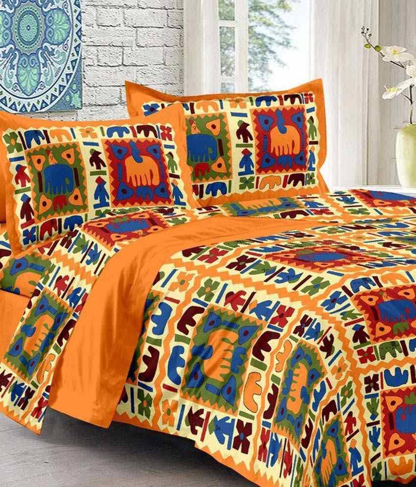     			Uniqchoice Cotton Double Bedsheet ( Yellow )