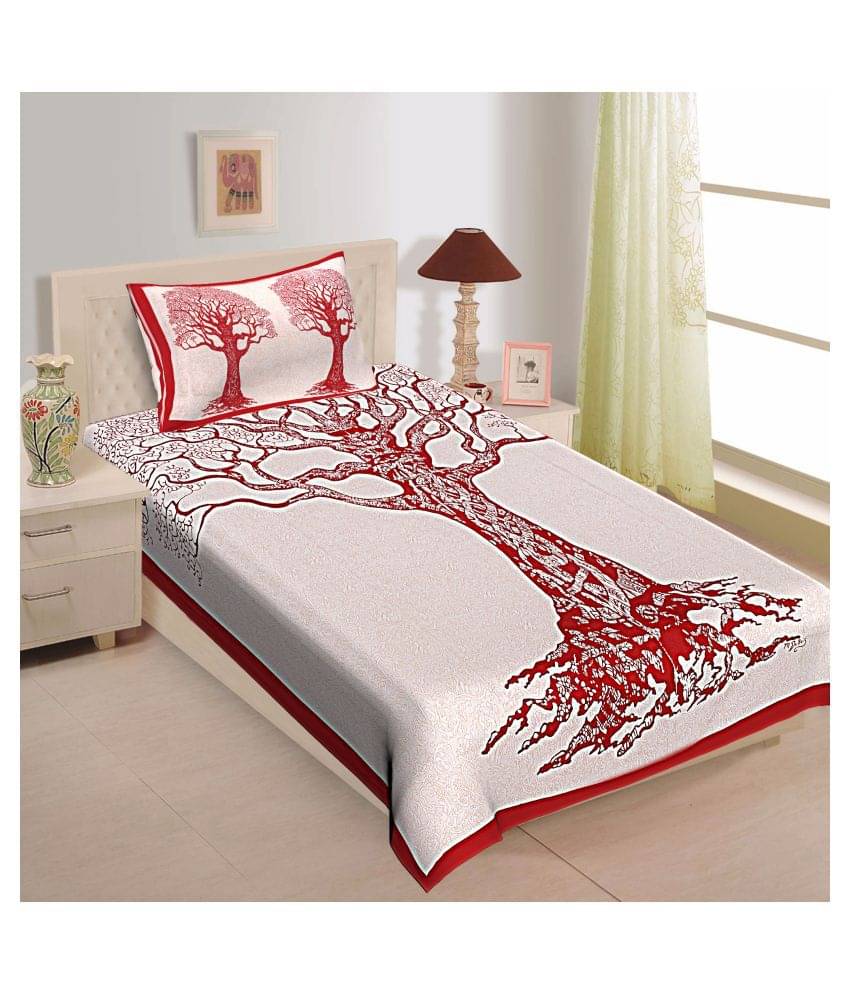 Uniqchoice Cotton Single Bedsheet with 1 Pillow Cover ( 225 cm x 153 cm ) Uniqchoice Cotton Single Bedsheet with 1 Pillow Cover ( 225 cm x 153 cm )