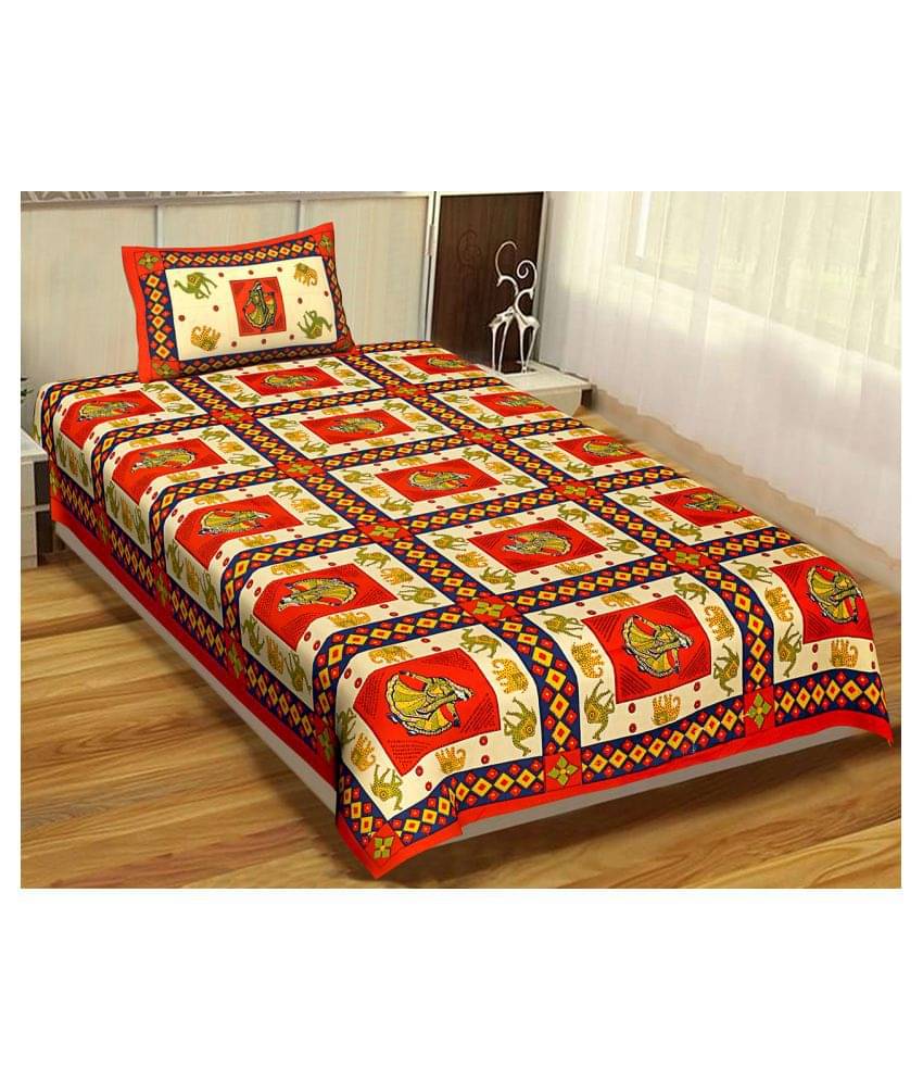     			Uniqchoice Cotton Single Bedsheet ( Orange )