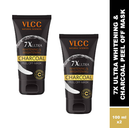     			Vlcc 7X Ultra Whitening & Brightening Charcoal Peel Off Mask , 100G(Pack Of 2)