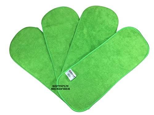     			SOFTSPUN Microfiber 4 Layer Baby Pocket Diaper Inserts, Pack of 4 Large Size (Green) Age 0-3 Months, Washable, Reusable Ultra Absorbent, Super Soft & Comfortable for Babies Skin of Newborn Baby.