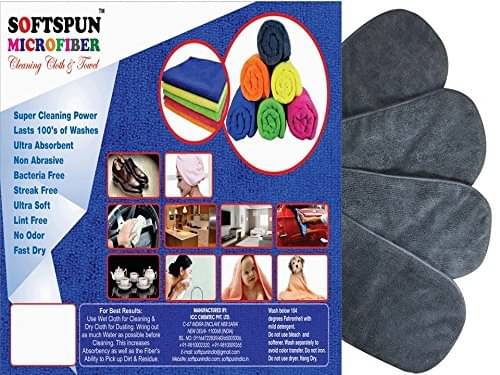     			SOFTSPUN Microfiber 4 Layer Baby Pocket Diaper Inserts, Pack of 4 Large Size (Grey) Age 0-24 Months, Washable, Reusable Ultra Absorbent, Super Soft & Comfortable for Babies Skin of Newborn Baby.