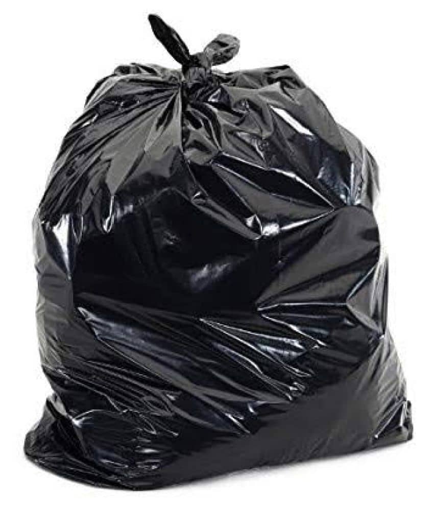 C-I 60 pcs Premium Quality and strong Medium Garbage Bags - 2 packs of 30 Pcs - 60 pcs - 19X21 Black Medium Disposable Garbage Trash Waste Dustbin Kitchen Bags & Covers