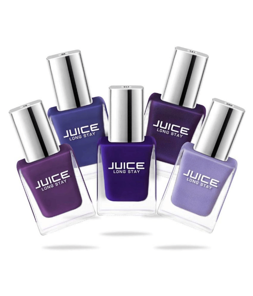 Juice Indigo,Purple,Royal,Blue,Pearly Nail Polish 79,88,117,141,269 Blue Glossy Pack of 5 55 mL