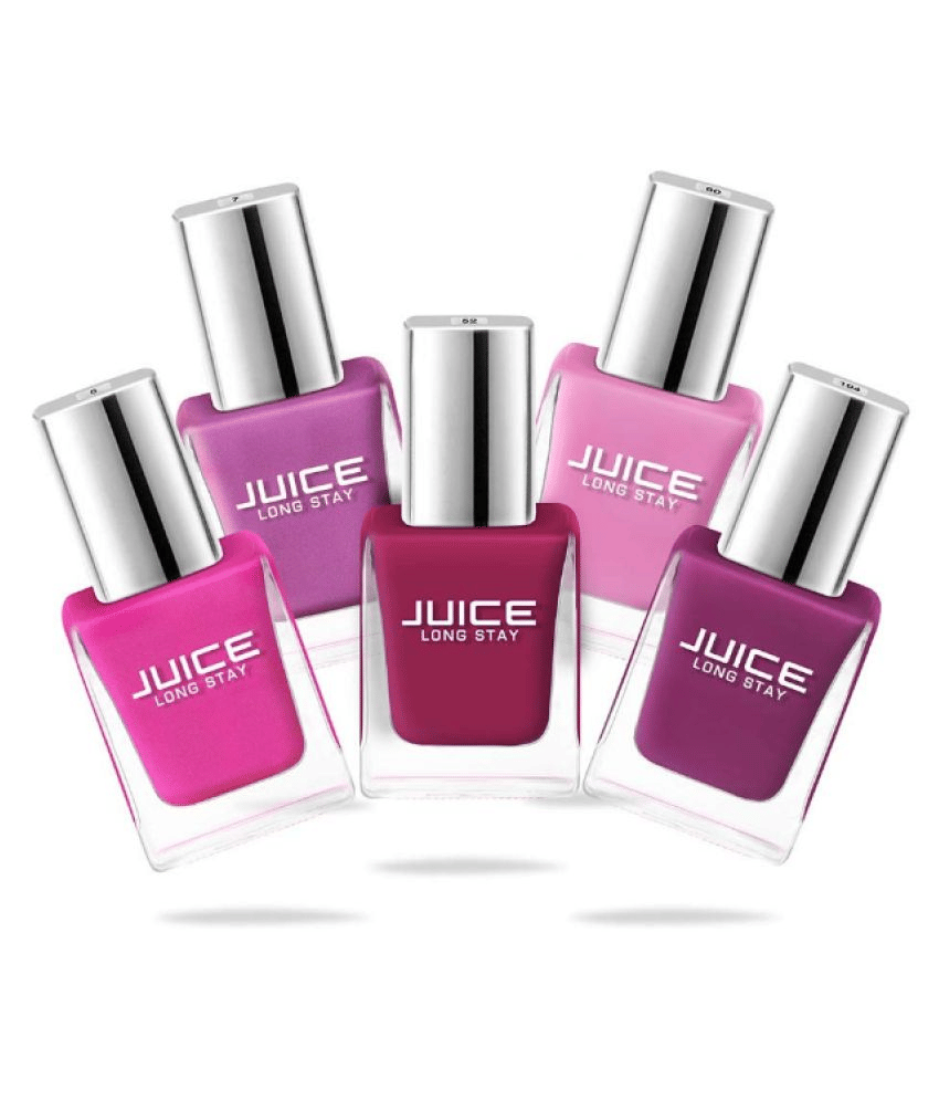 Juice - Pink Glossy Nail Polish ( Pack of 5 )