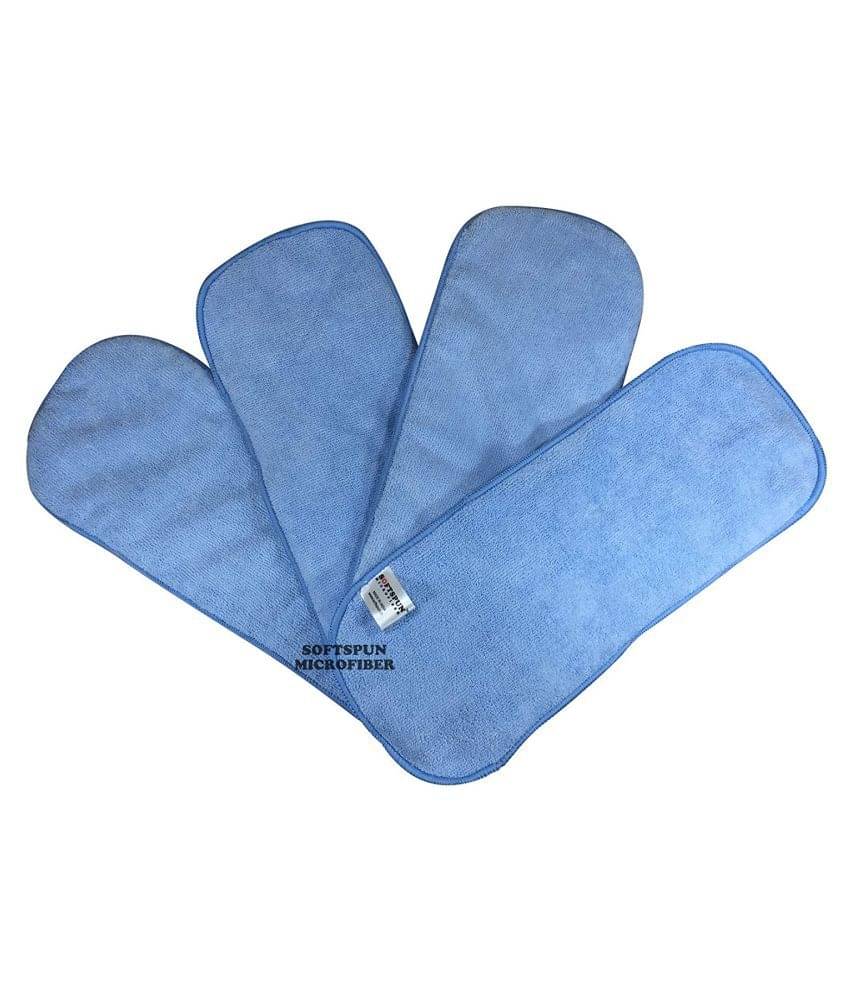     			SOFTSPUN Microfiber 4 Layer Baby Pocket Diaper Inserts, Pack of 4 Small Size (Sky Blue) Age 0-3 Months, Washable, Reusable Ultra Absorbent, Super Soft & Comfortable for Babies Skin of Newborn Baby.