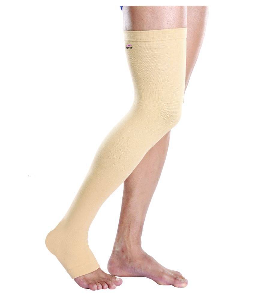     			Tynor Compression Stocking Mid Thigh Classic, Beige, Large, 1 Pair