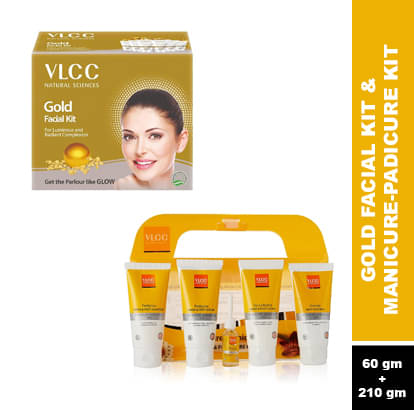     			Vlccgold Facial Kit ,60G & Manicure,Pedicure Kit ,210G(Pack Of 2)