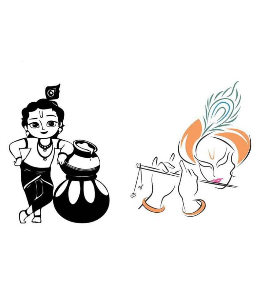 Asmi Collection God Krishna - 2 Sets Religious & Inspirational Sticker ( 45 x 48 cms ) Asmi Collection God Krishna - 2 Sets Religious & Inspirational Sticker ( 45 x 48 cms )