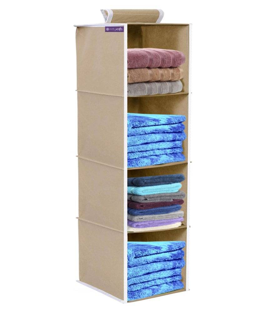     			PrettyKrafts 4 Tiers Clothes Hanging Organizer, Wardrobe for Regular Garments, Shoes Storage Cupboard, Hanger Bag