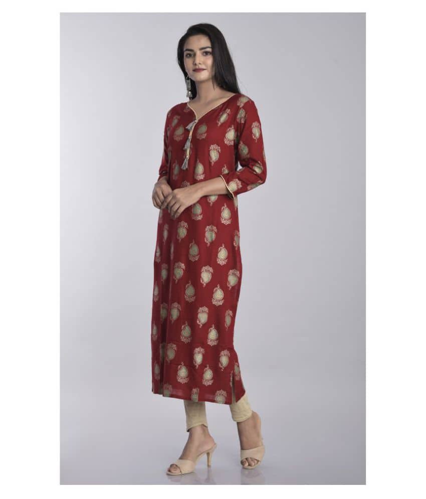 Kbz - Black Rayon Women's Straight Kurti ( Pack of 1 ) - Kurtis, Tunics | Buy online on ZillyBuy