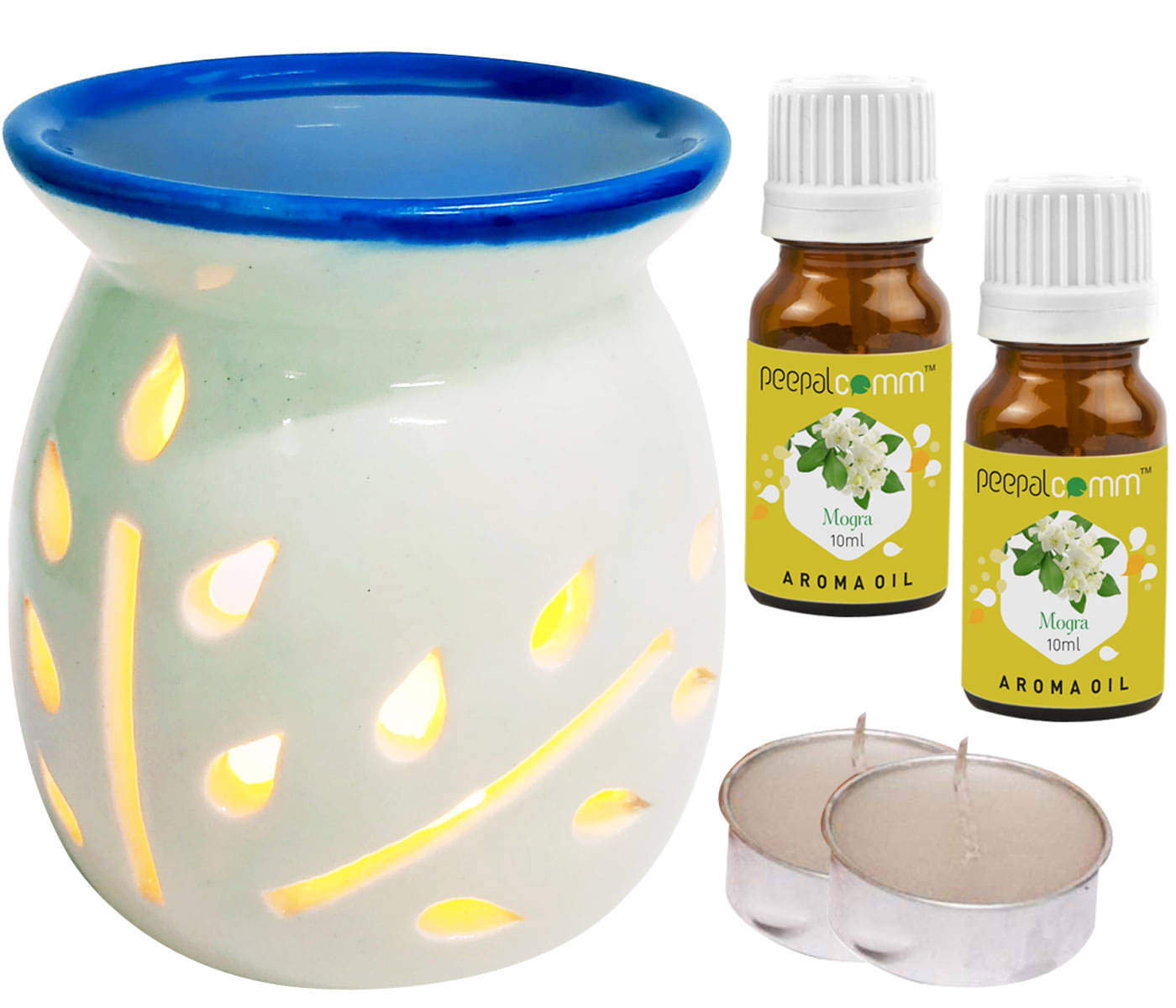 Peepalcomm Ceramic Aroma Oils & Diffusers Set - Pack of 5 Peepalcomm Ceramic Aroma Oils & Diffusers Set - Pack of 5