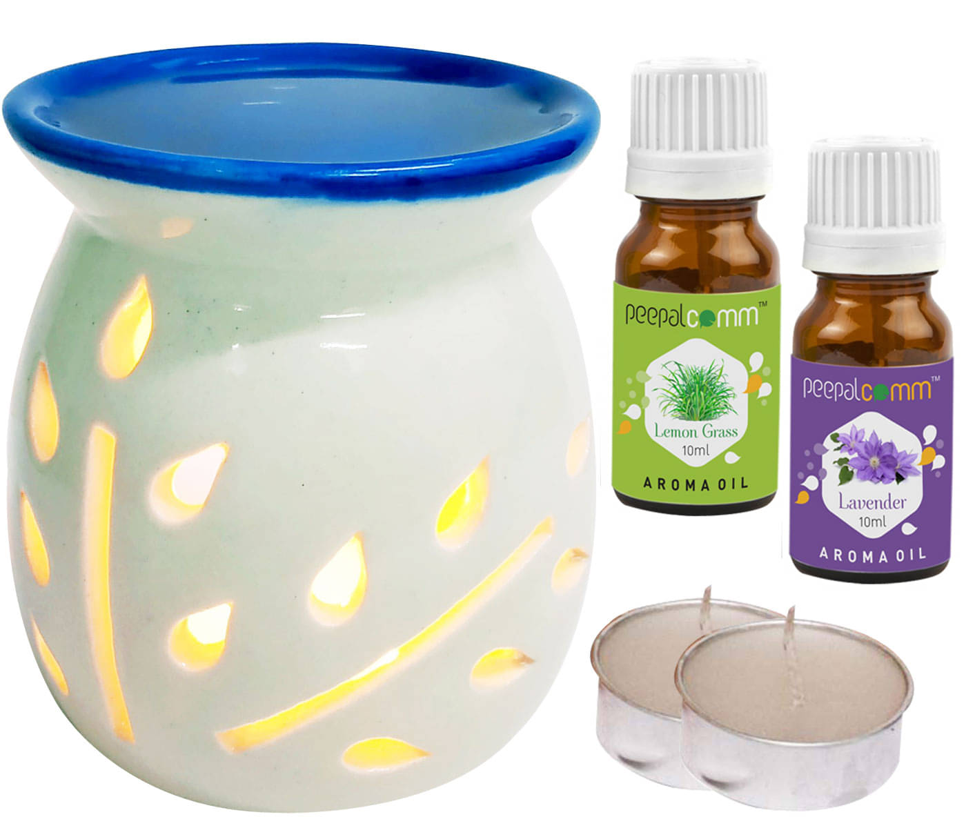Peepalcomm Ceramic Aroma Oils & Diffusers Set - Pack of 5 Peepalcomm Ceramic Aroma Oils & Diffusers Set - Pack of 5