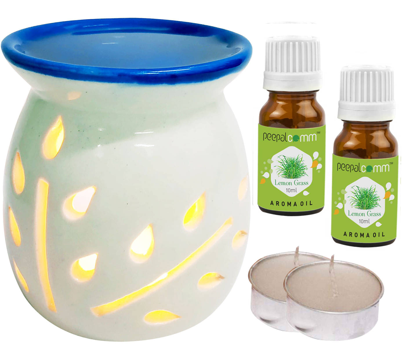 Peepalcomm Ceramic Aroma Oils & Diffusers Set - Pack of 5 Peepalcomm Ceramic Aroma Oils & Diffusers Set - Pack of 5