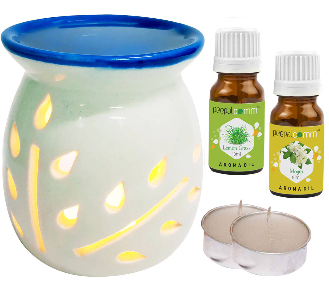 Peepalcomm Ceramic Aroma Oils & Diffusers Set - Pack of 5 Peepalcomm Ceramic Aroma Oils & Diffusers Set - Pack of 5