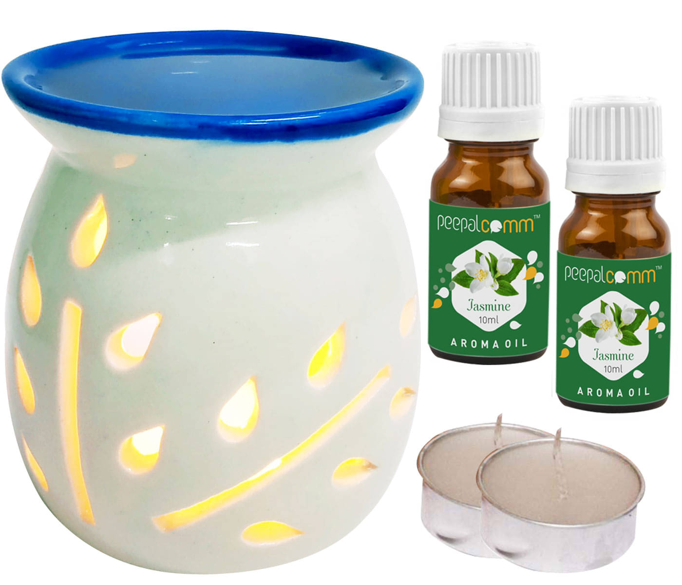 Peepalcomm Ceramic Aroma Oils & Diffusers Set - Pack of 5 Peepalcomm Ceramic Aroma Oils & Diffusers Set - Pack of 5