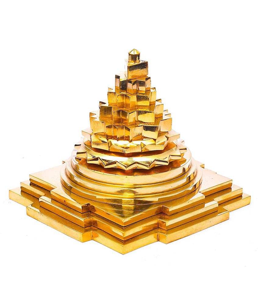     			RUDRADIVINE Brass Shree Yantra for Home/Office 100% Pure Brass Meru Shree/Shri Yantram for Diwali/Lakshmi Pooja 3x3 inch