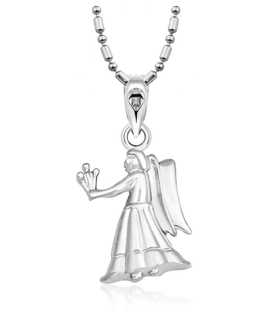     			Vighnaharta Zodiac sign VIRGO (Kanya Rashi) Rhodium Plated Alloy Pendant for Men and Women -[VFJ1267PR]