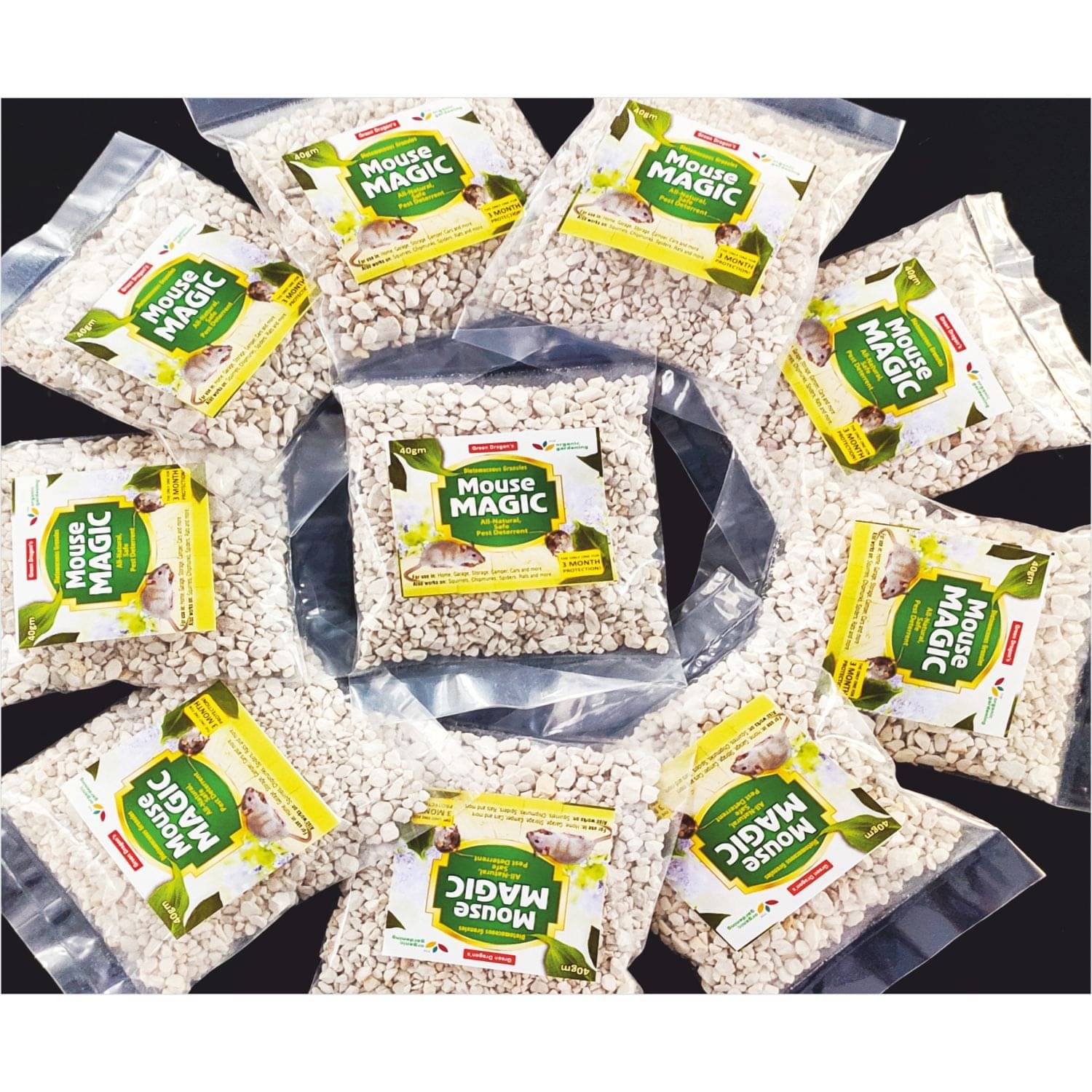     			Green Dragon 'Mouse MAGIC' Natural, Safe Rodent Chalk Deterrent Pouches Pack of 10