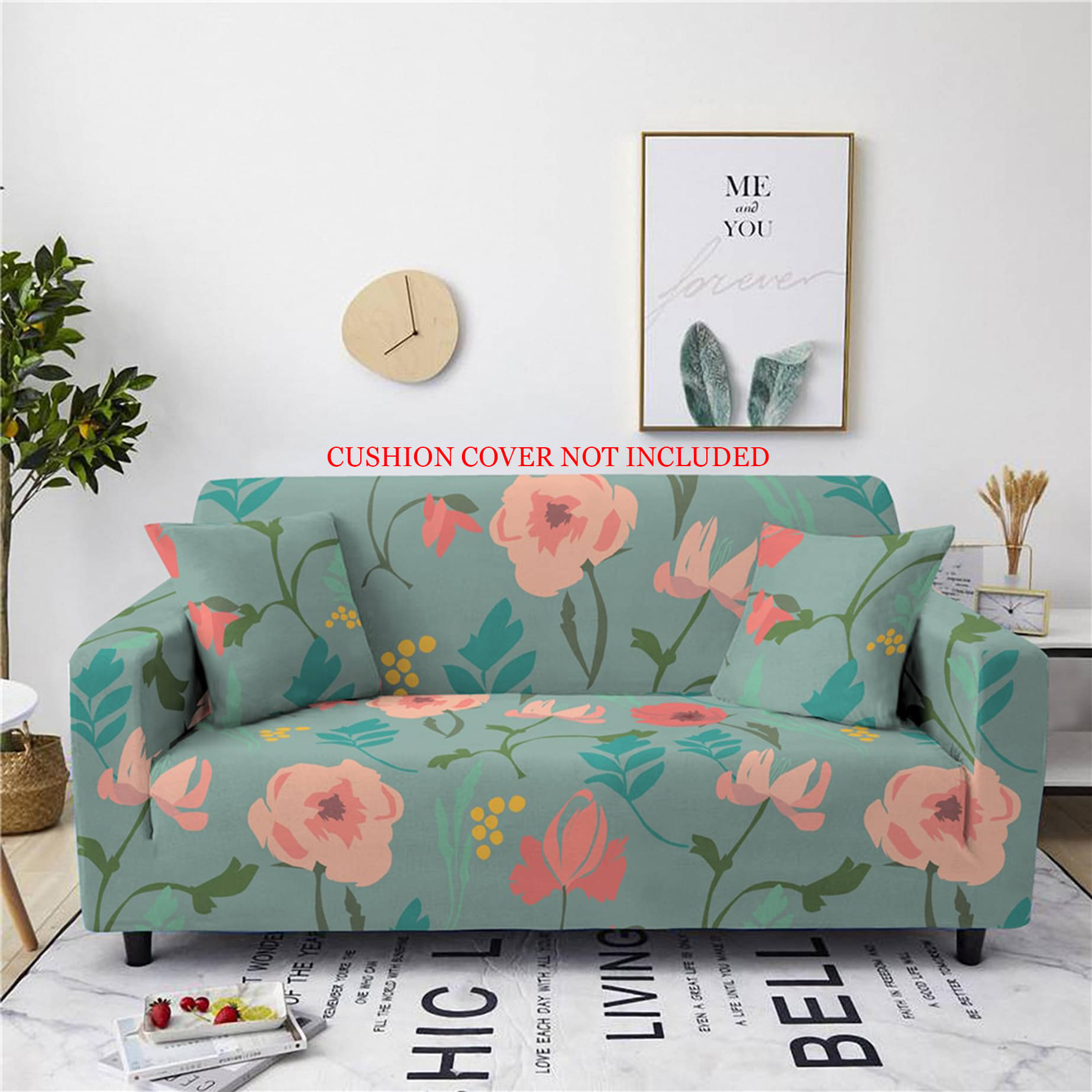     			House Of Quirk 2 Seater Polyester Single Sofa Cover Set